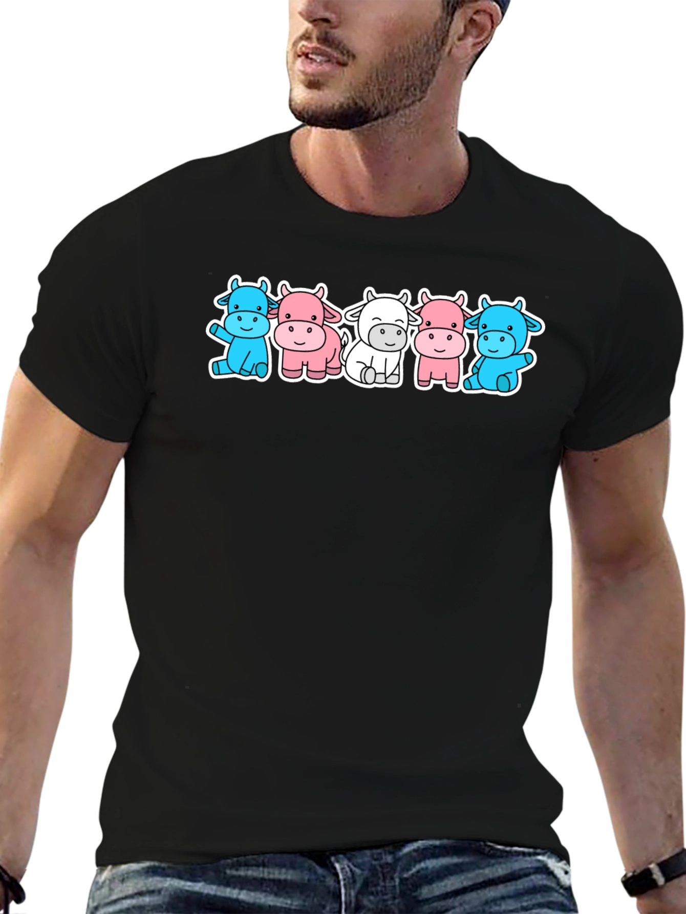 Cute Cow Cartoon Graphic T-Shirt