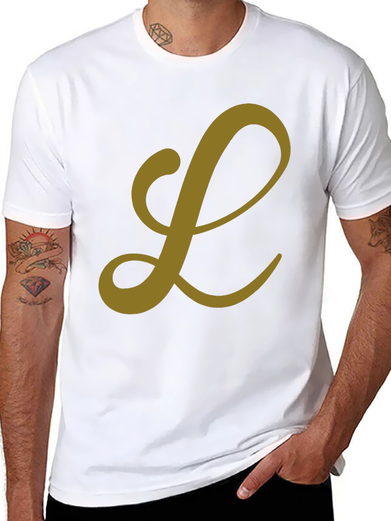 Letter L Graphic Tee - Black