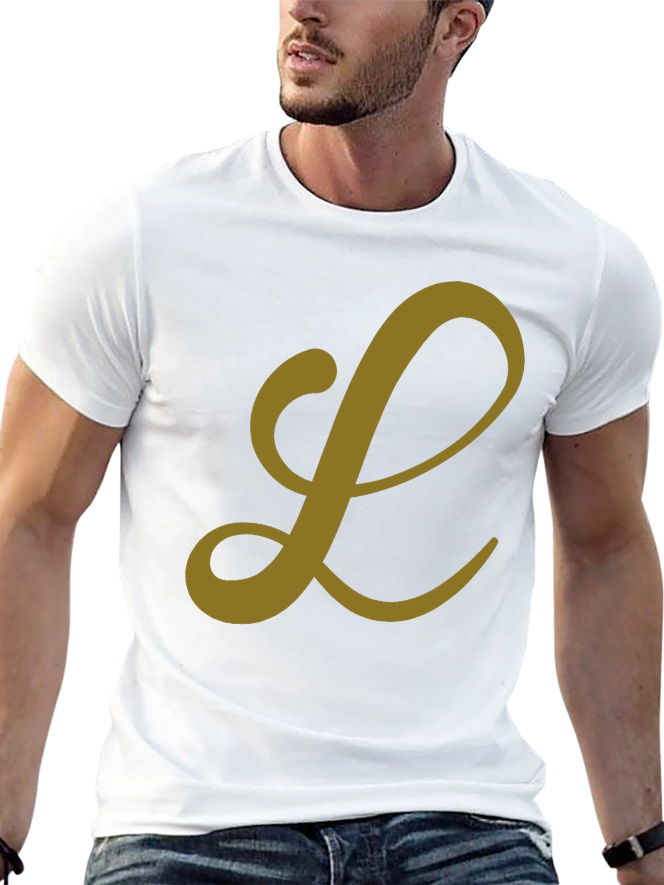 Letter L Graphic Tee - Black