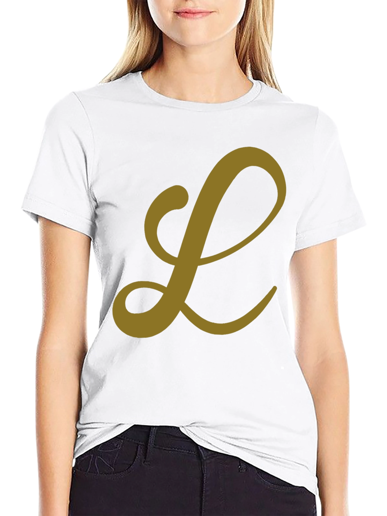 Letter L Graphic Tee - Black