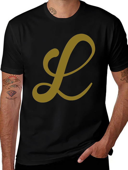 Letter L Graphic Tee - Black