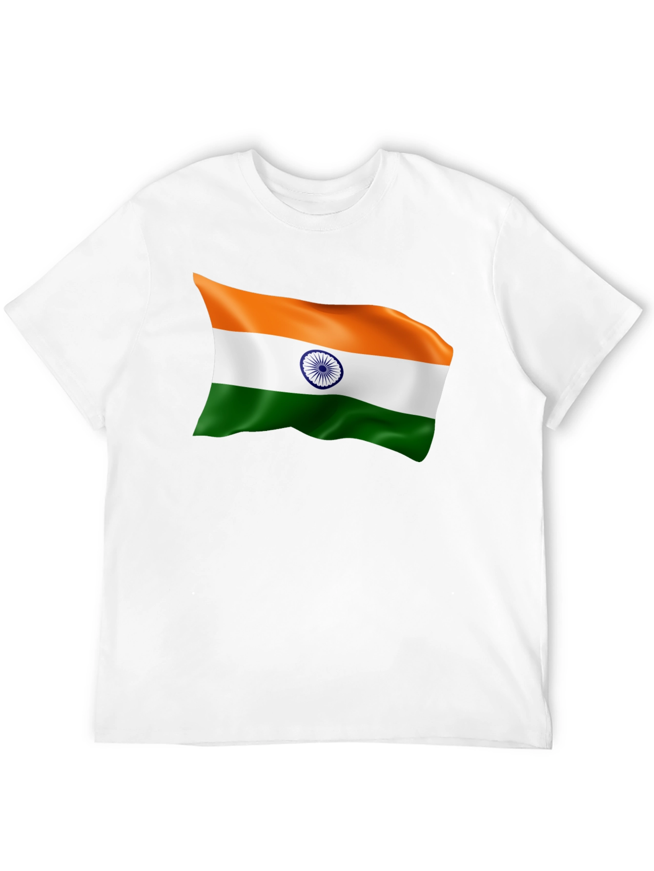 India Flag Graphic Tee - Black Cotton T-Shirt