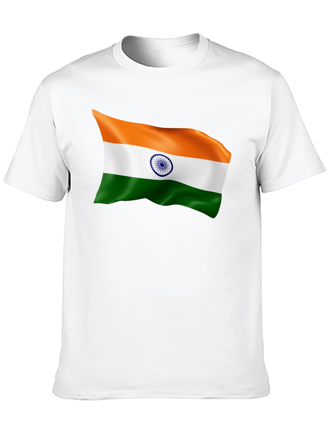 India Flag Graphic Tee - Black Cotton T-Shirt