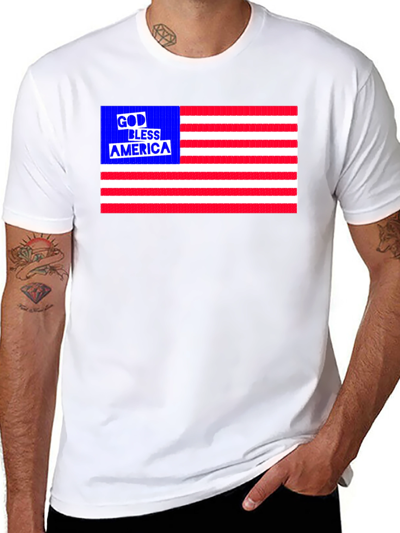 God Bless America Patriotic Graphic Tee