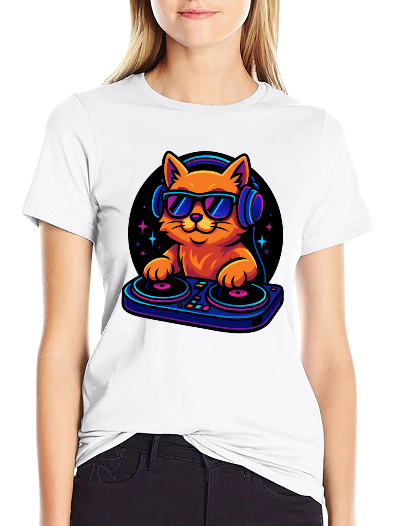 DJ Cat T-Shirt - Cool Cat with Headphones!