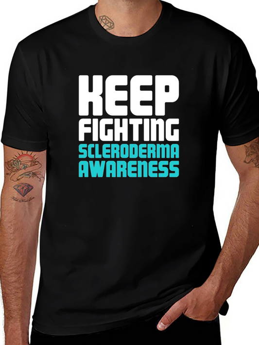 Keep Fighting Scleroderma Awareness Black T-Shirt