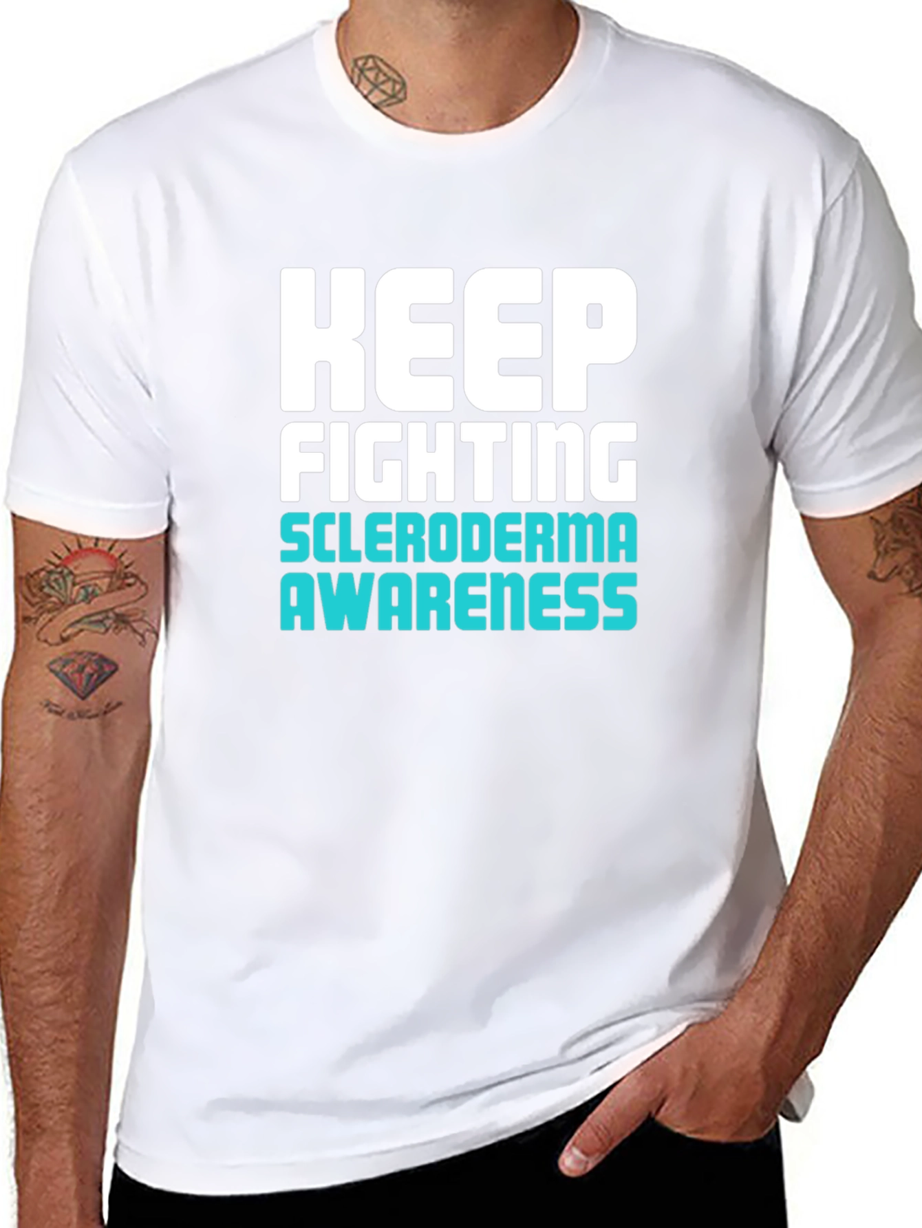 Keep Fighting Scleroderma Awareness Black T-Shirt