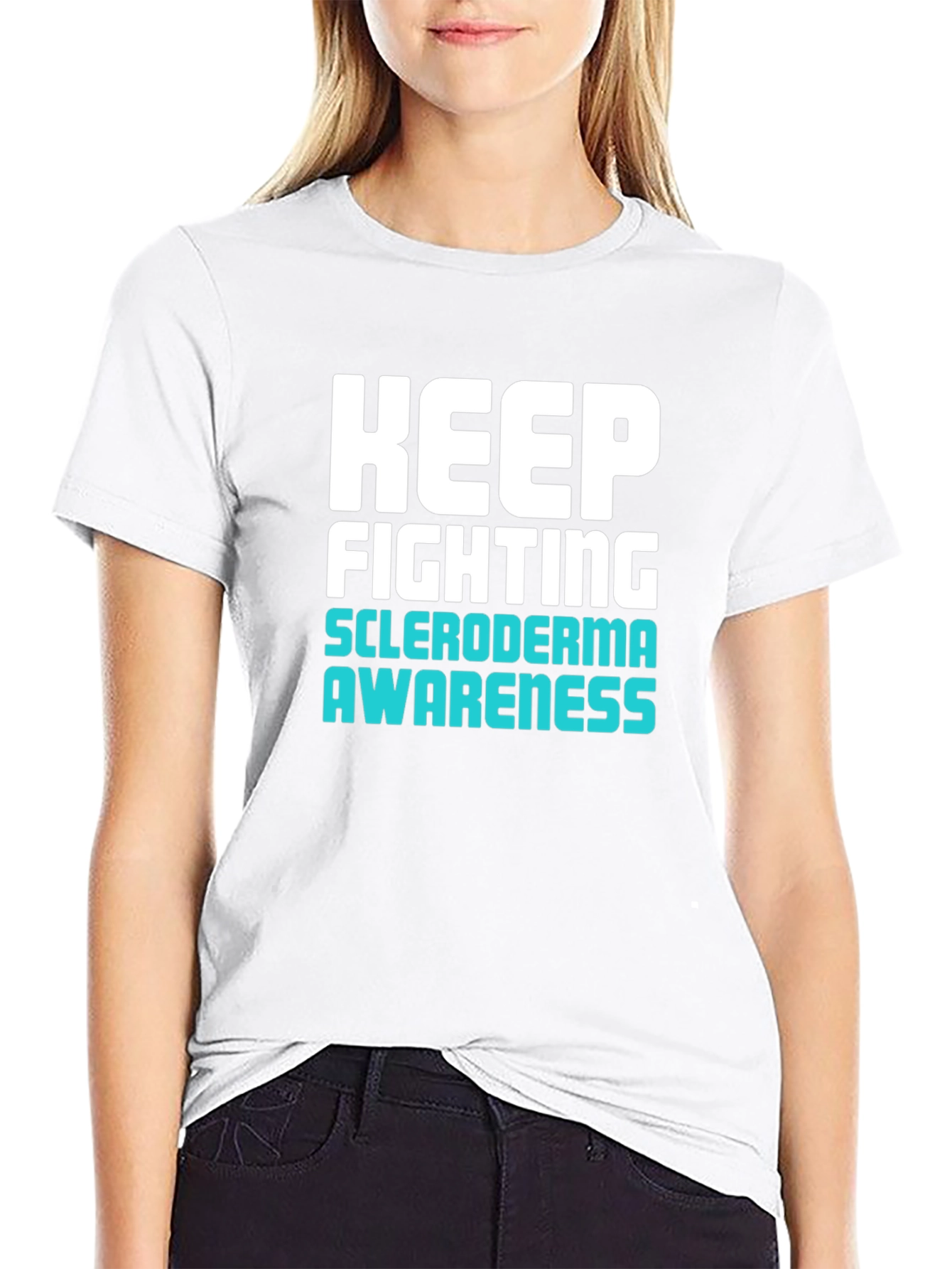Keep Fighting Scleroderma Awareness Black T-Shirt