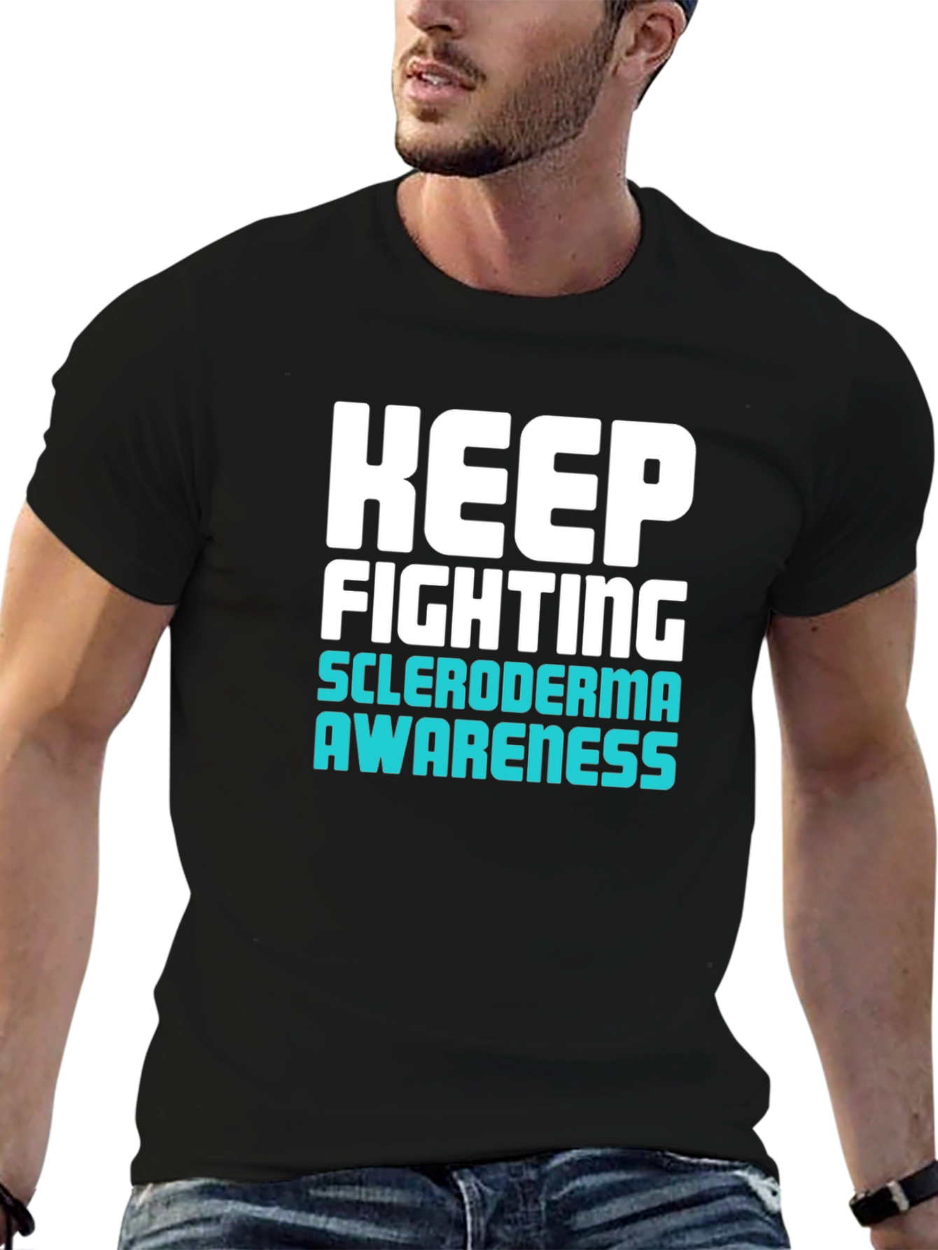 Keep Fighting Scleroderma Awareness Black T-Shirt