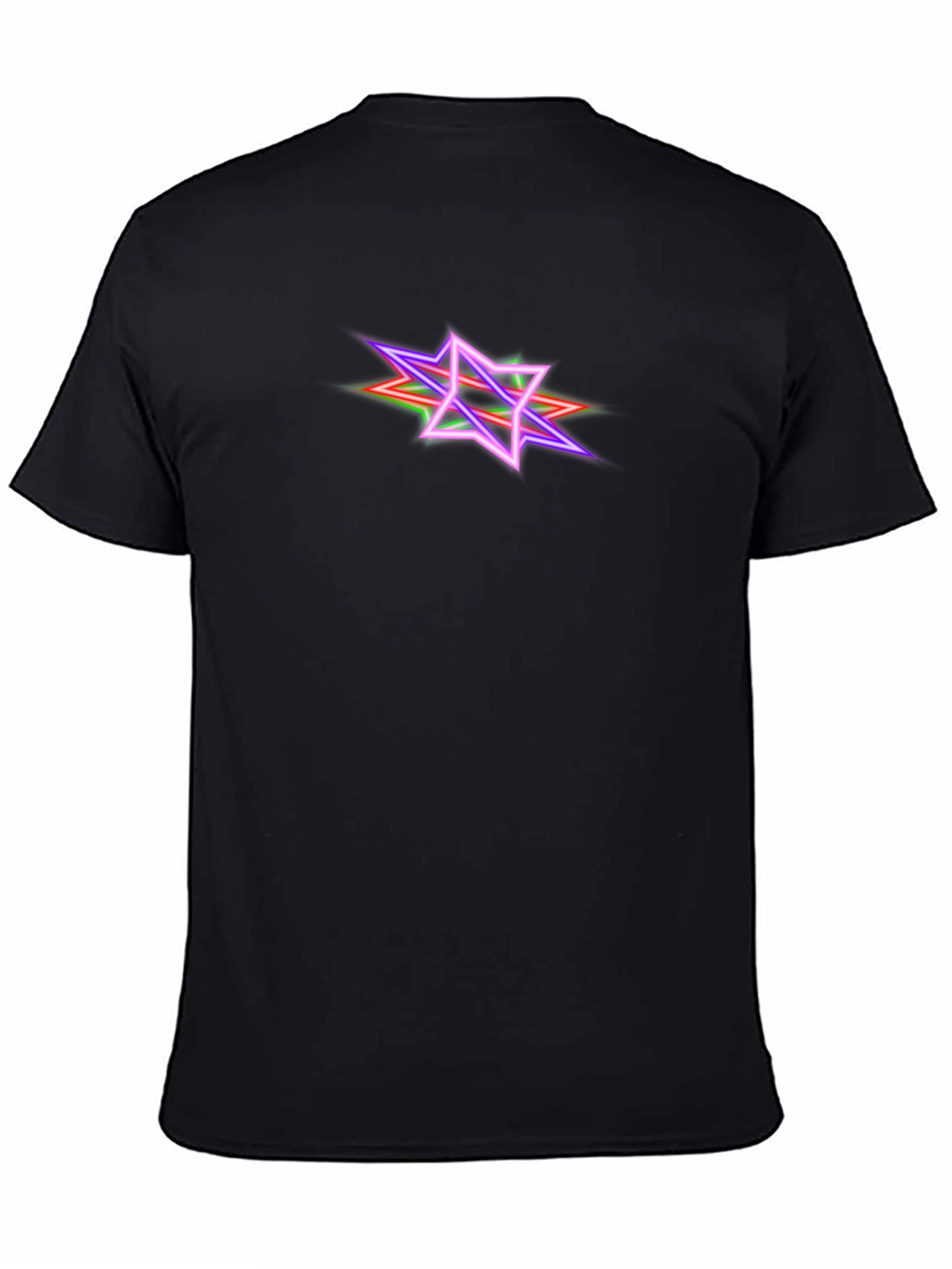 Neon Starburst Graphic Tee - Black Cotton Blend