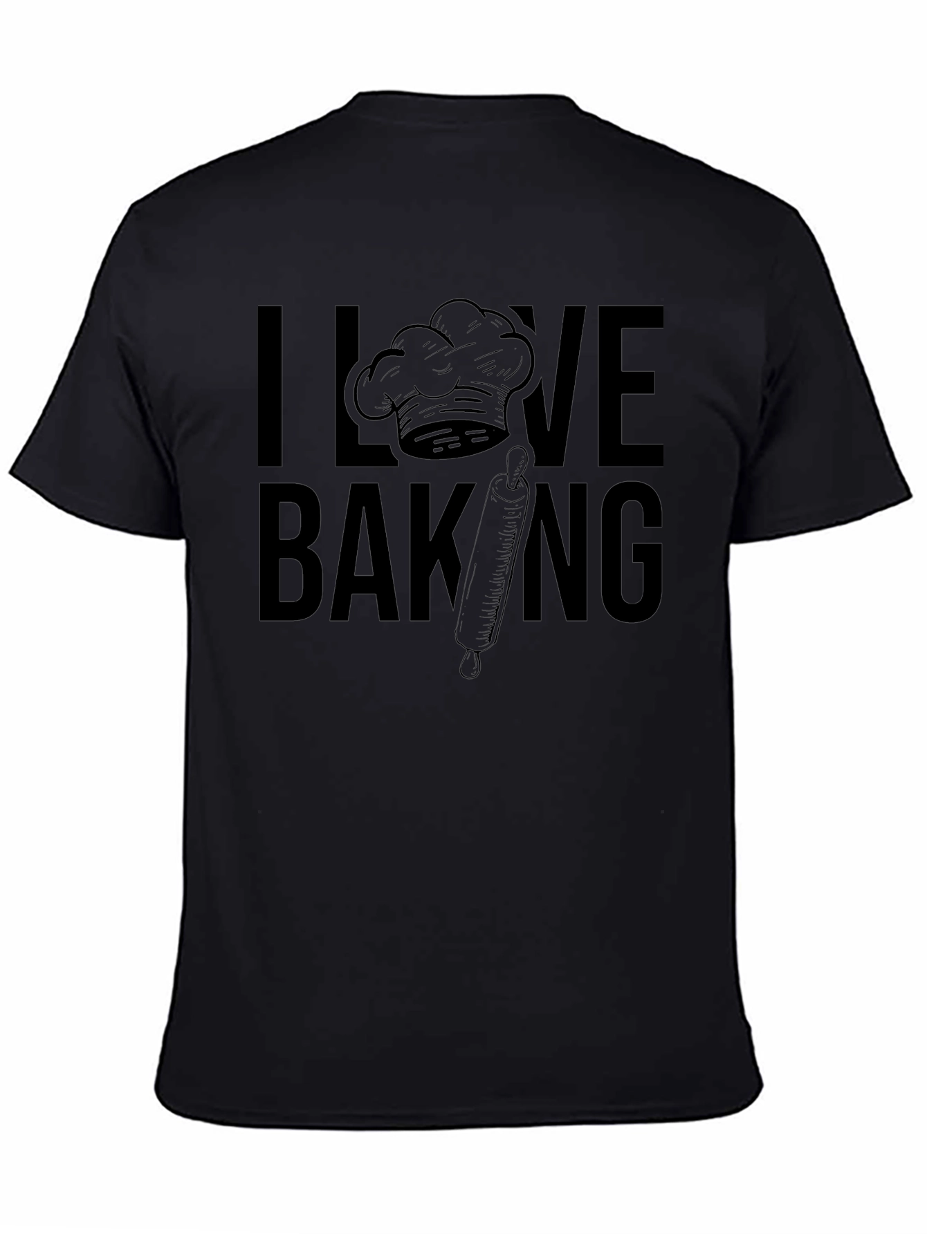 I Love Baking Graphic T-Shirt - Black