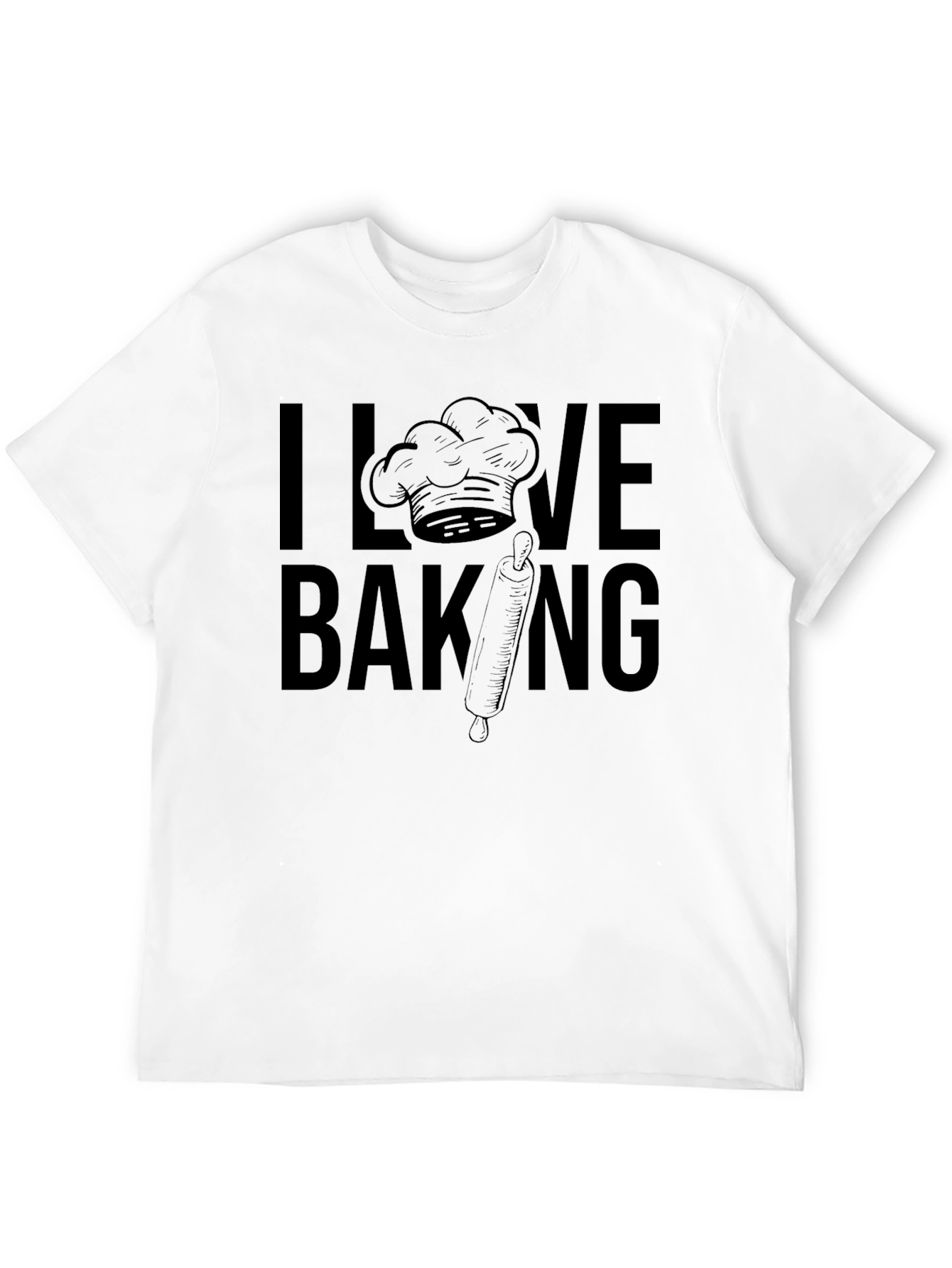 I Love Baking Graphic T-Shirt - Black