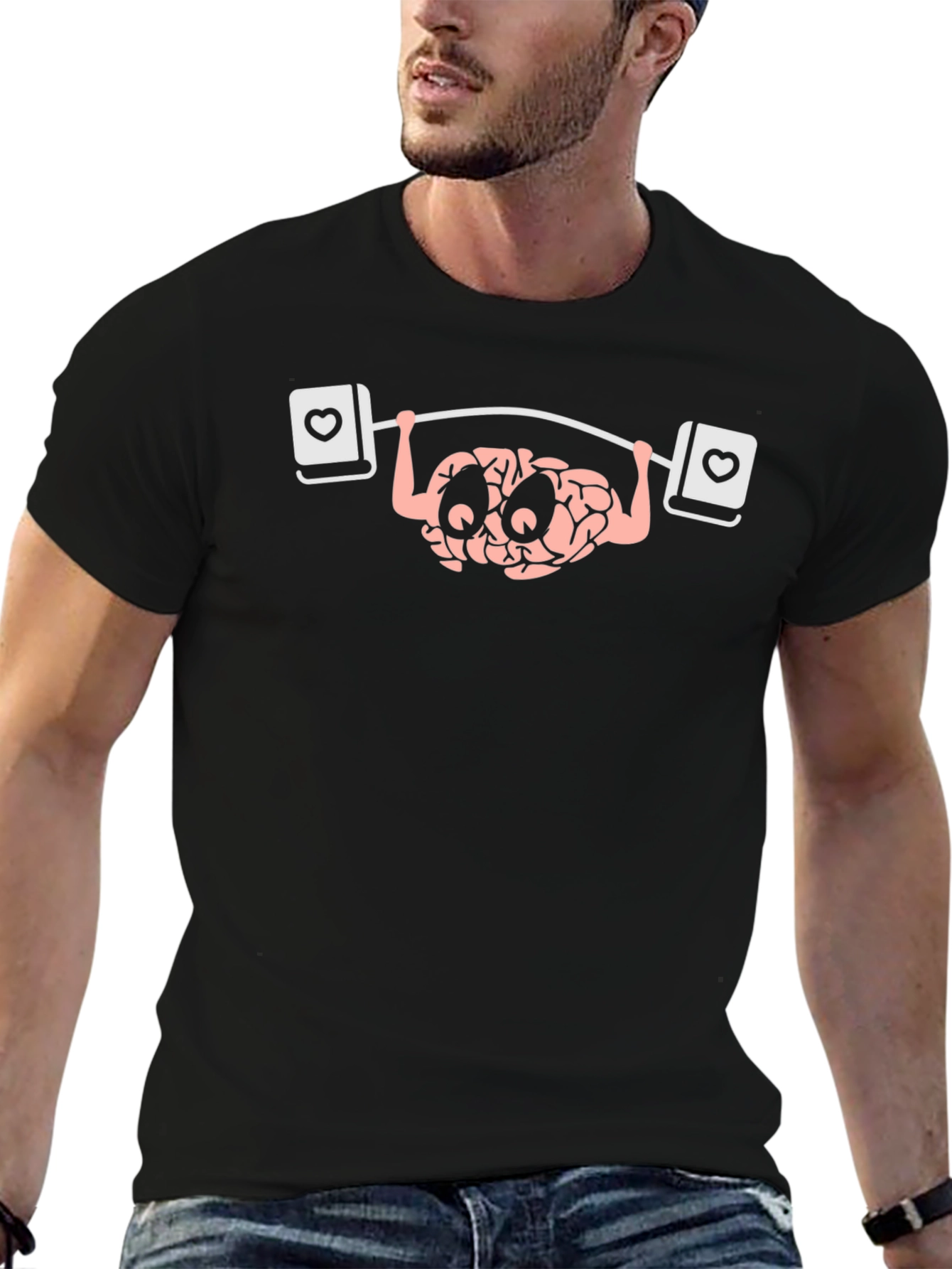 Brain Powerlifting Black Graphic Tee