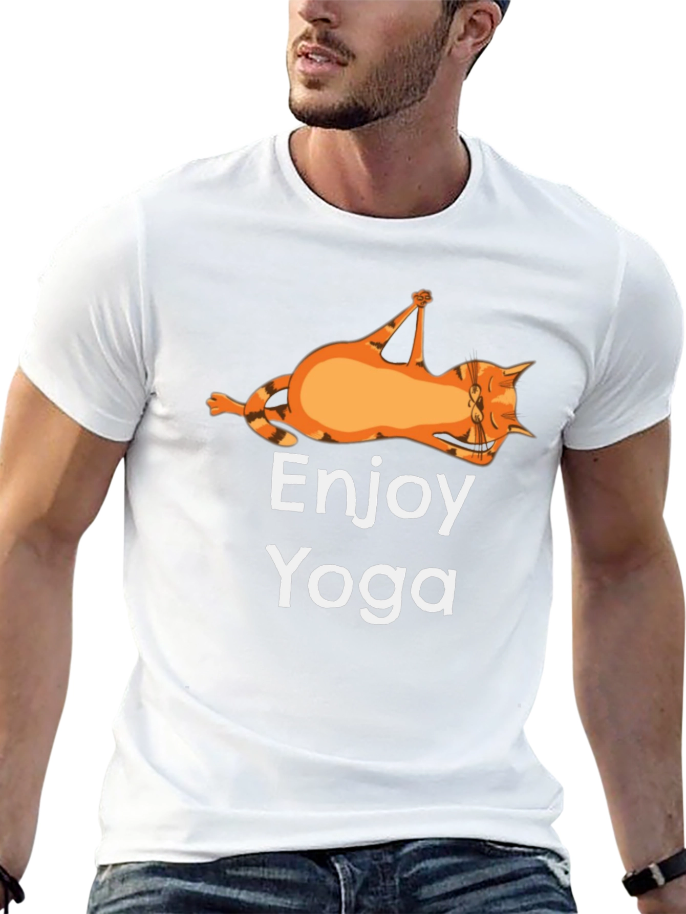 Enjoy Yoga Cat T-Shirt Funny Graphic Tee