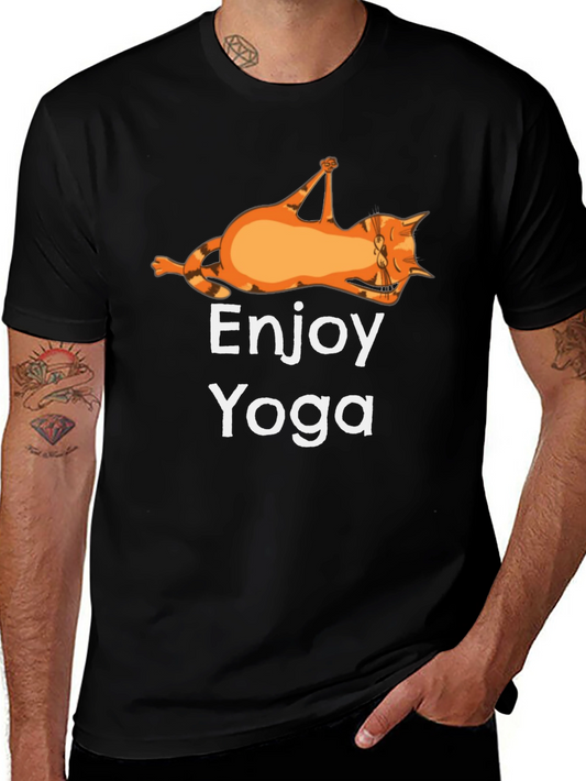 Enjoy Yoga Cat T-Shirt Funny Graphic Tee