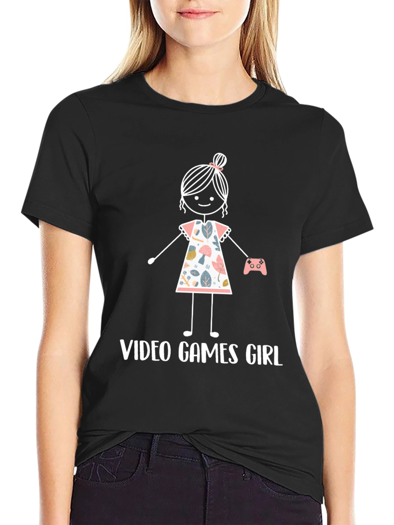 Video Games Girl Graphic Tee - Black Unisex T-Shirt