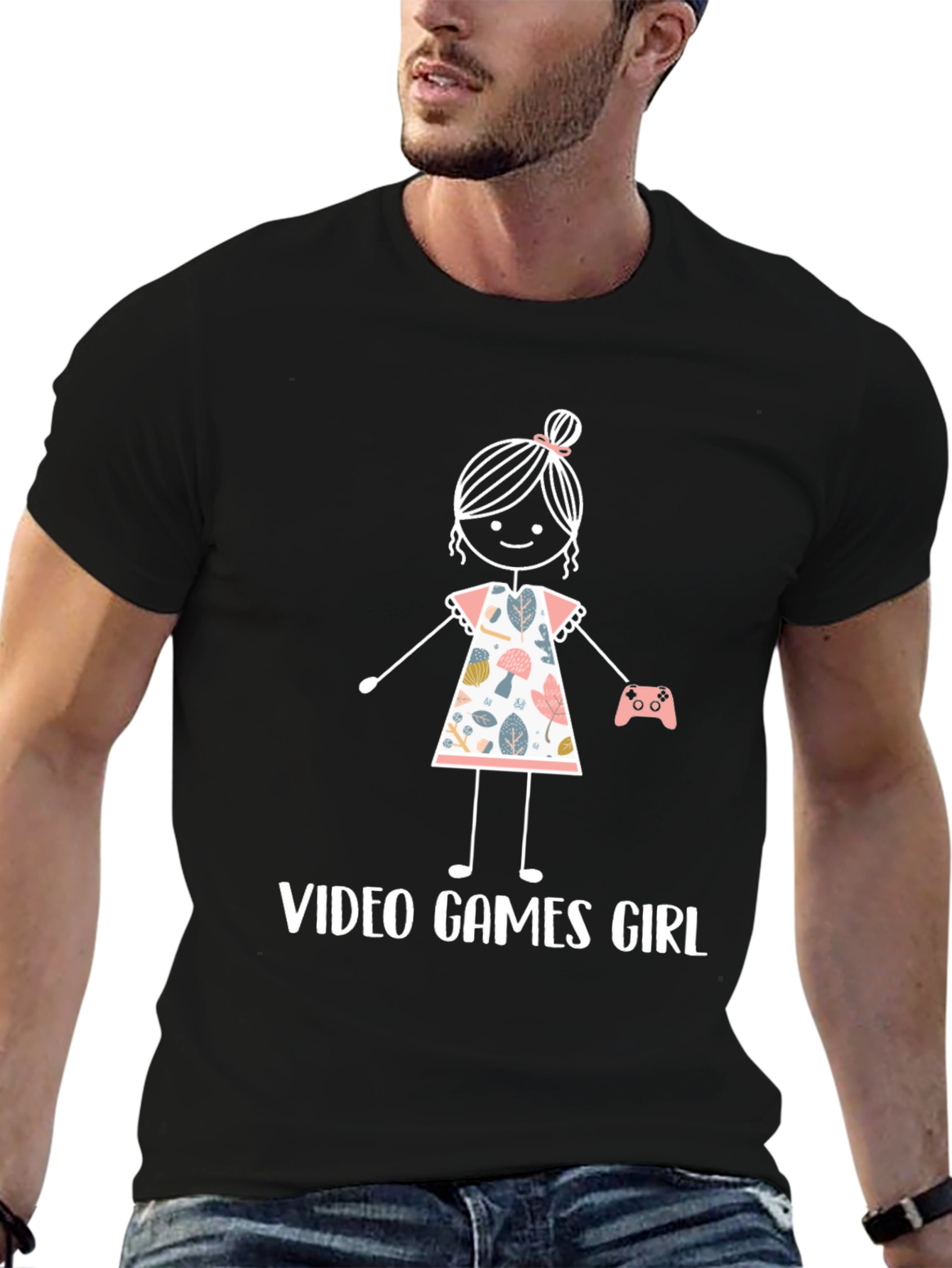 Video Games Girl Graphic Tee - Black Unisex T-Shirt