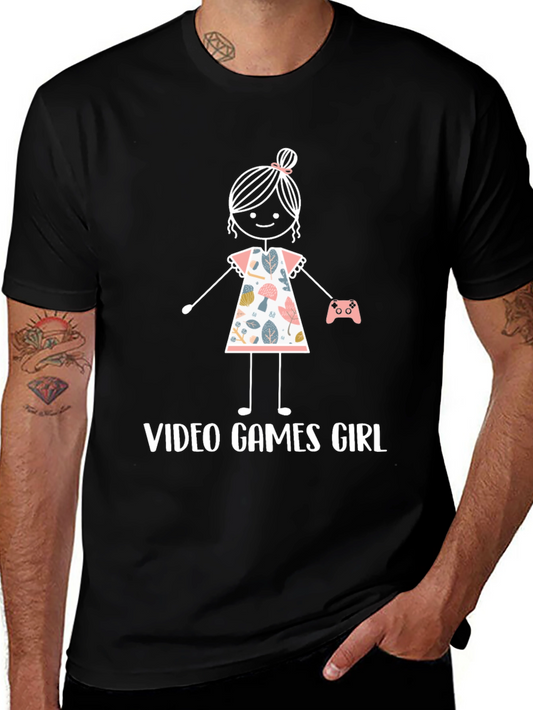 Video Games Girl Graphic Tee - Black Unisex T-Shirt