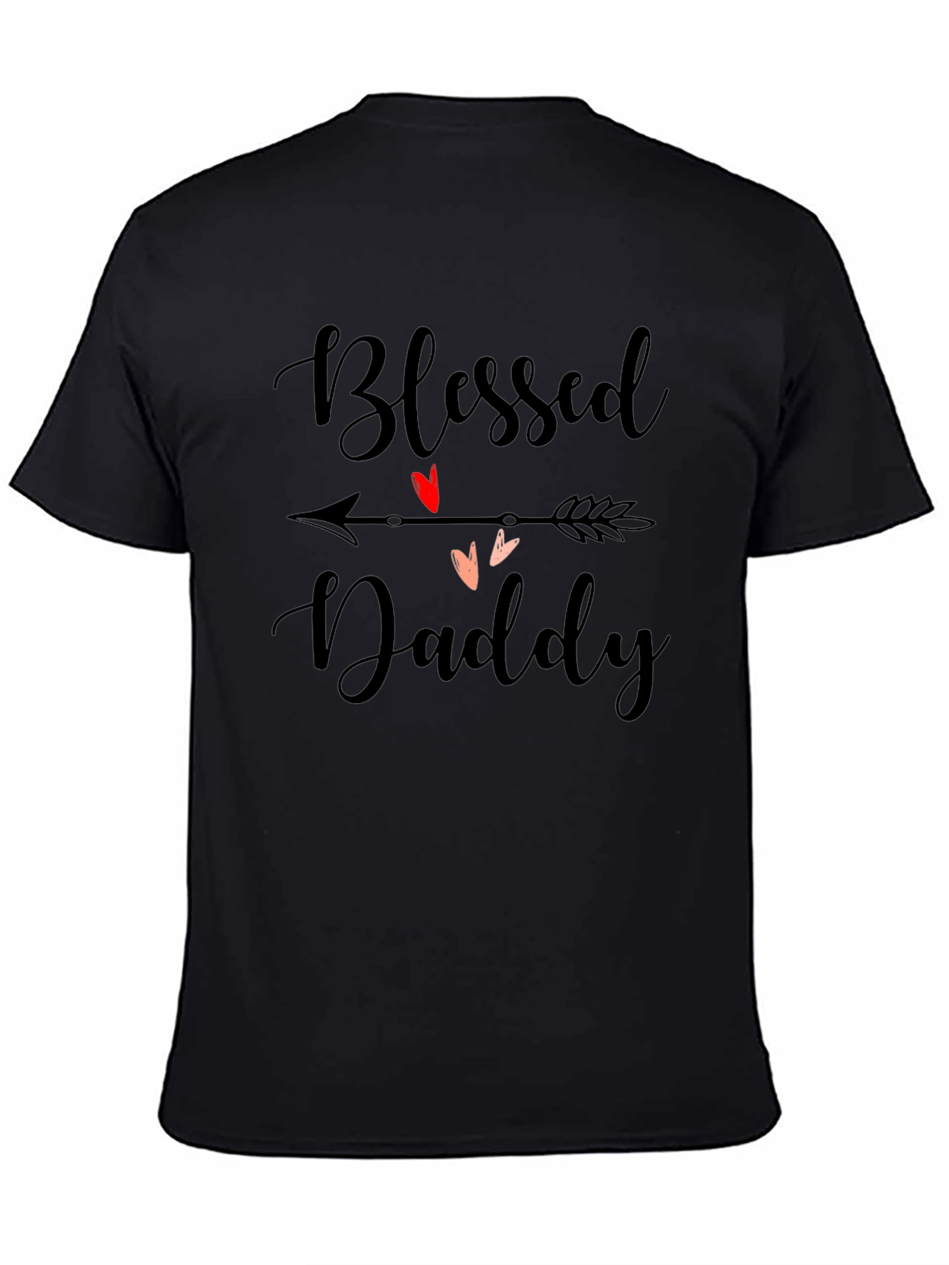 Blessed Daddy Graphic Print Black T-Shirt
