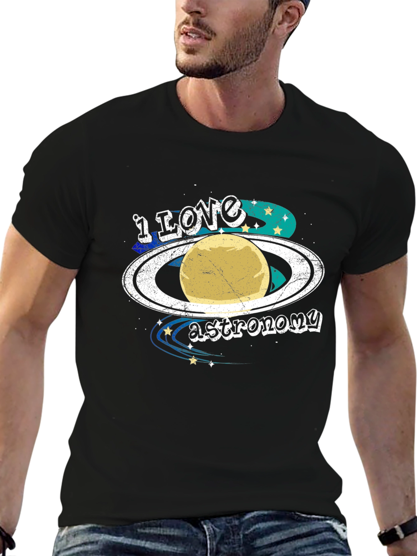I Love Astronomy T-Shirt - Planet Saturn Graphic Tee