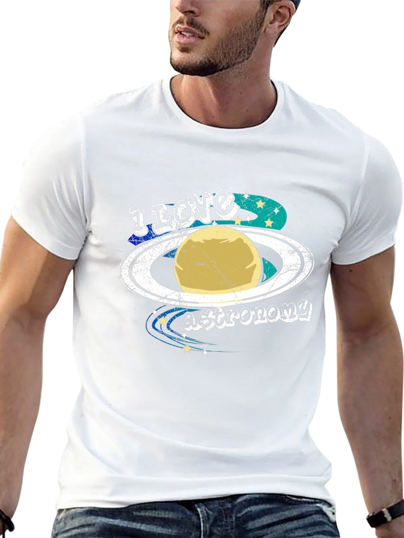 I Love Astronomy T-Shirt - Planet Saturn Graphic Tee