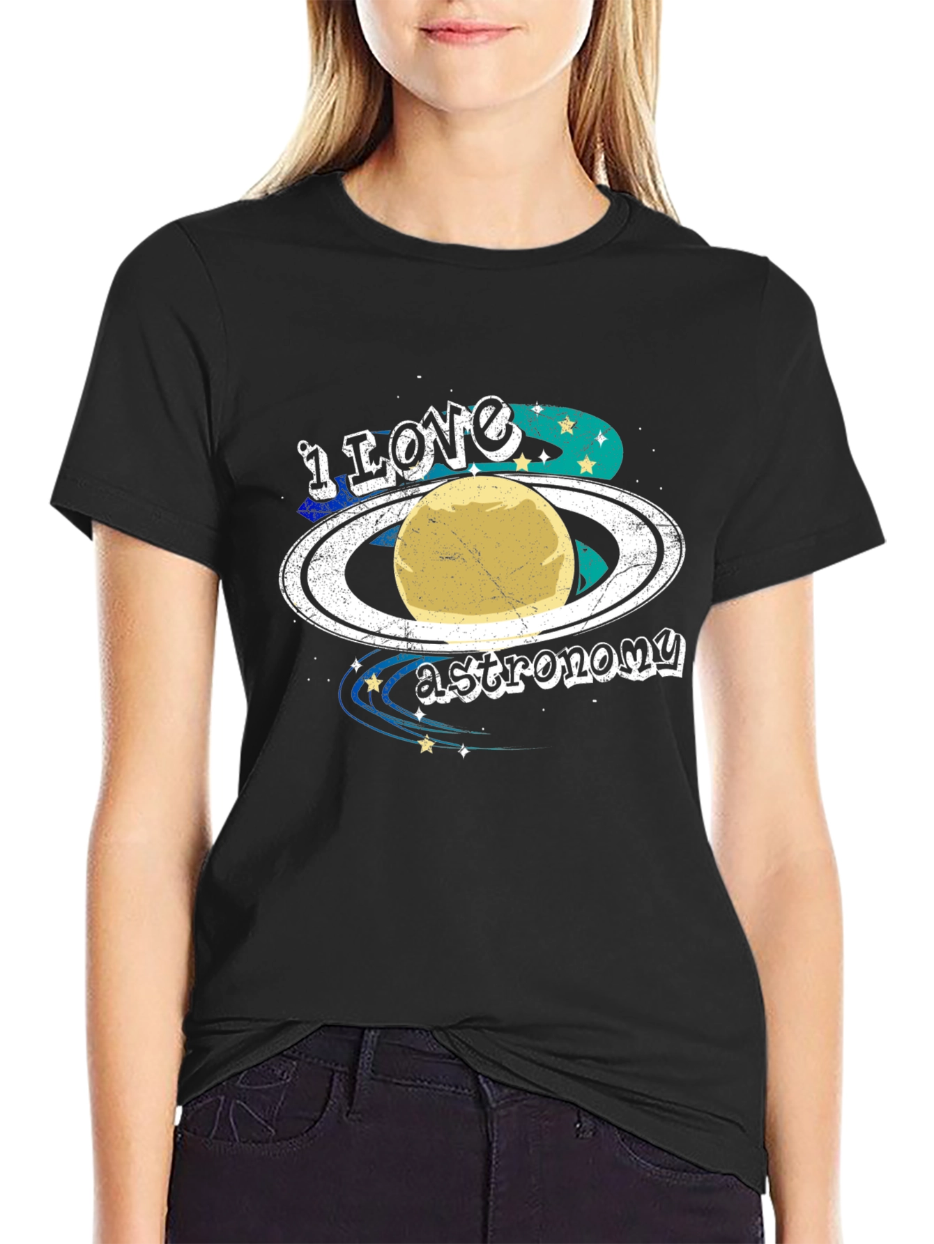 I Love Astronomy T-Shirt - Planet Saturn Graphic Tee