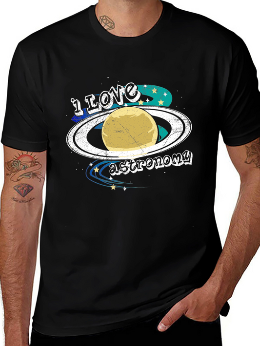 I Love Astronomy T-Shirt - Planet Saturn Graphic Tee