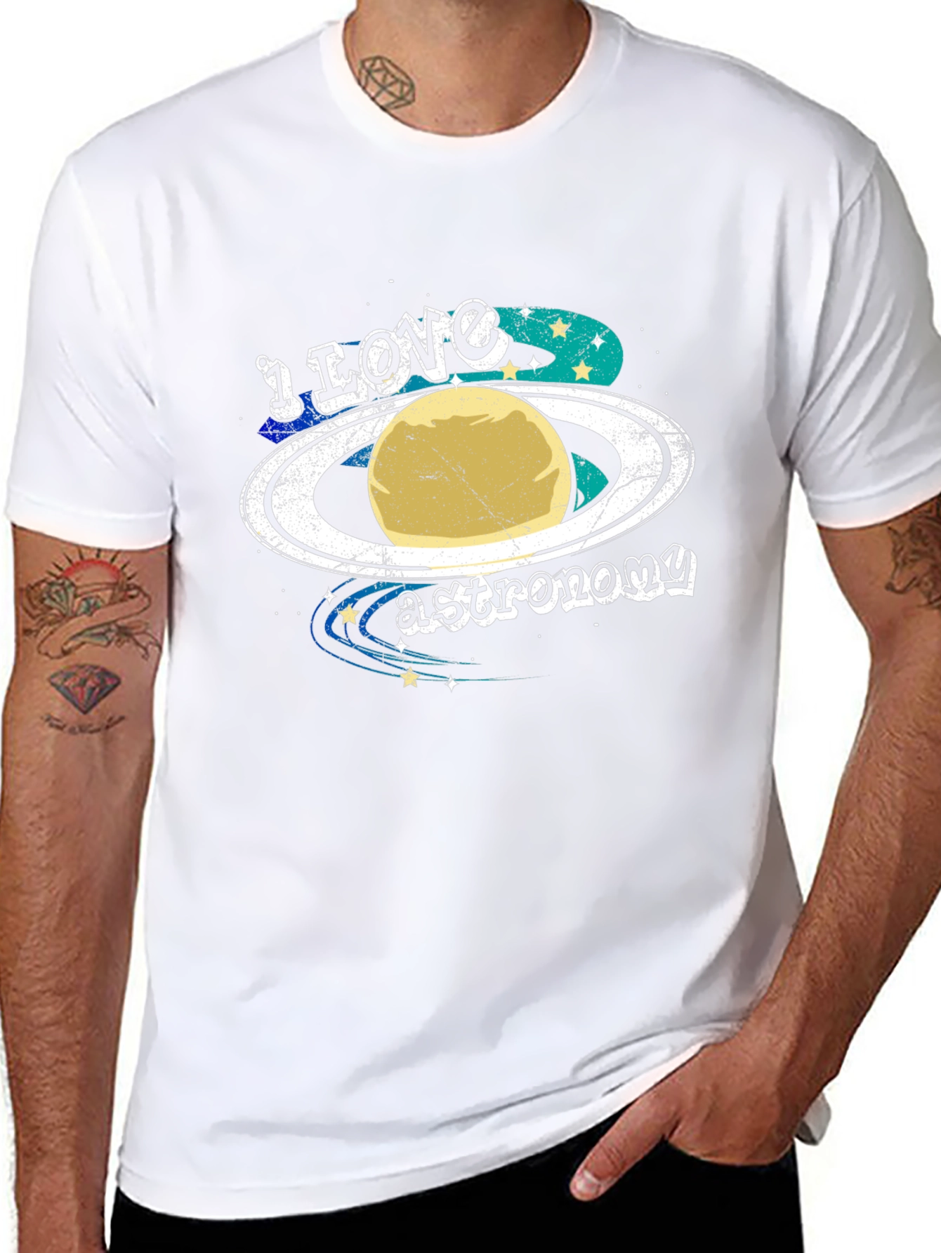 I Love Astronomy T-Shirt - Planet Saturn Graphic Tee
