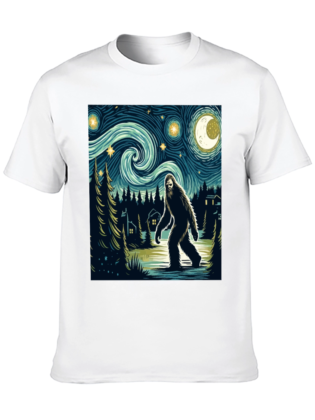 Sasquatch Starry Night T-Shirt
