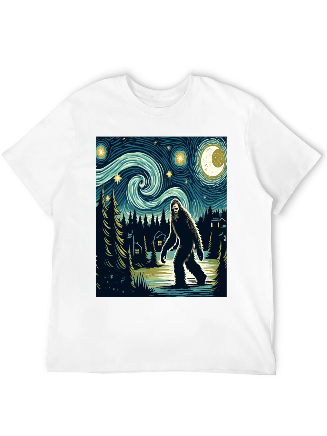Sasquatch Starry Night T-Shirt