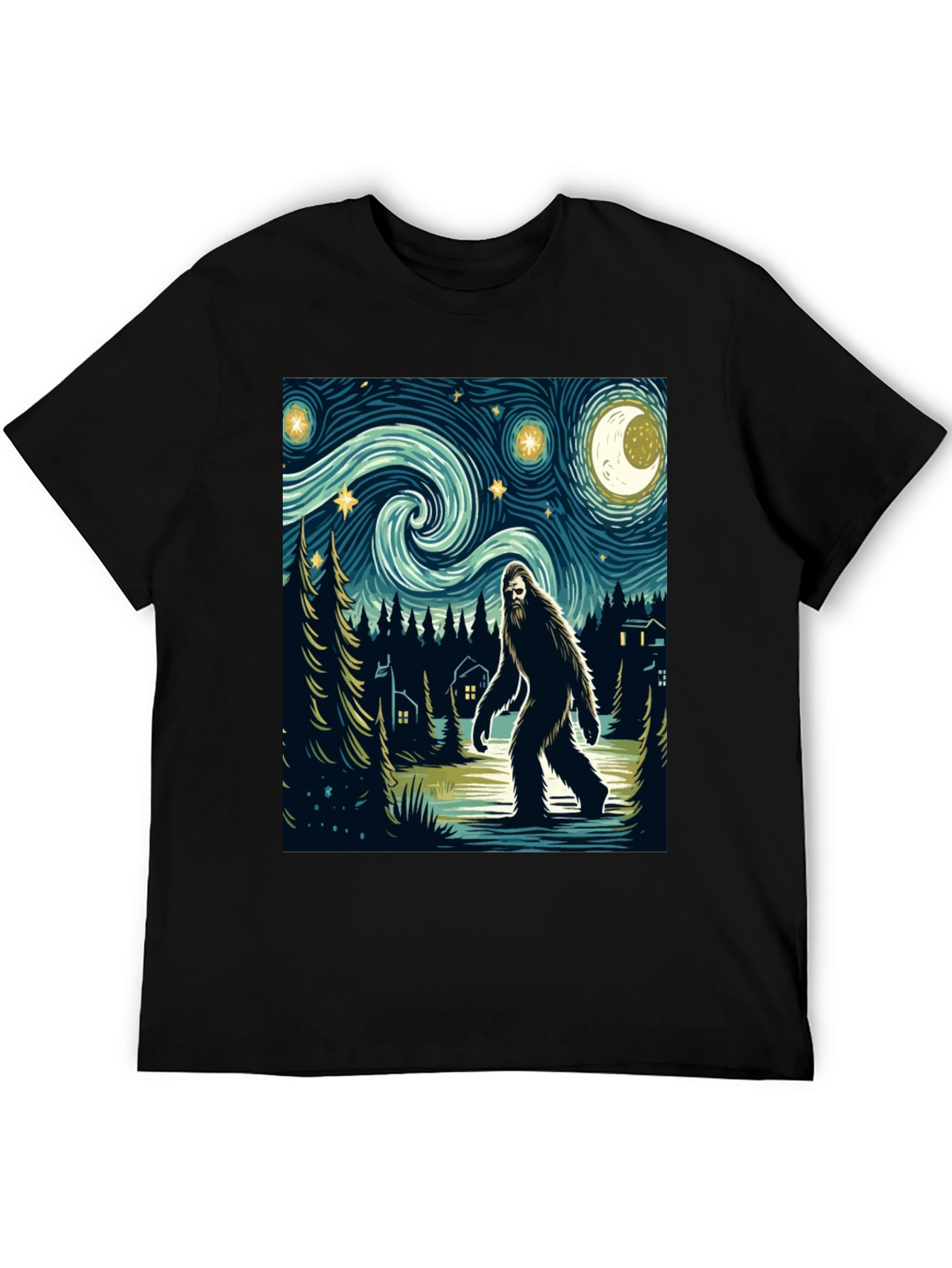 Sasquatch Starry Night T-Shirt