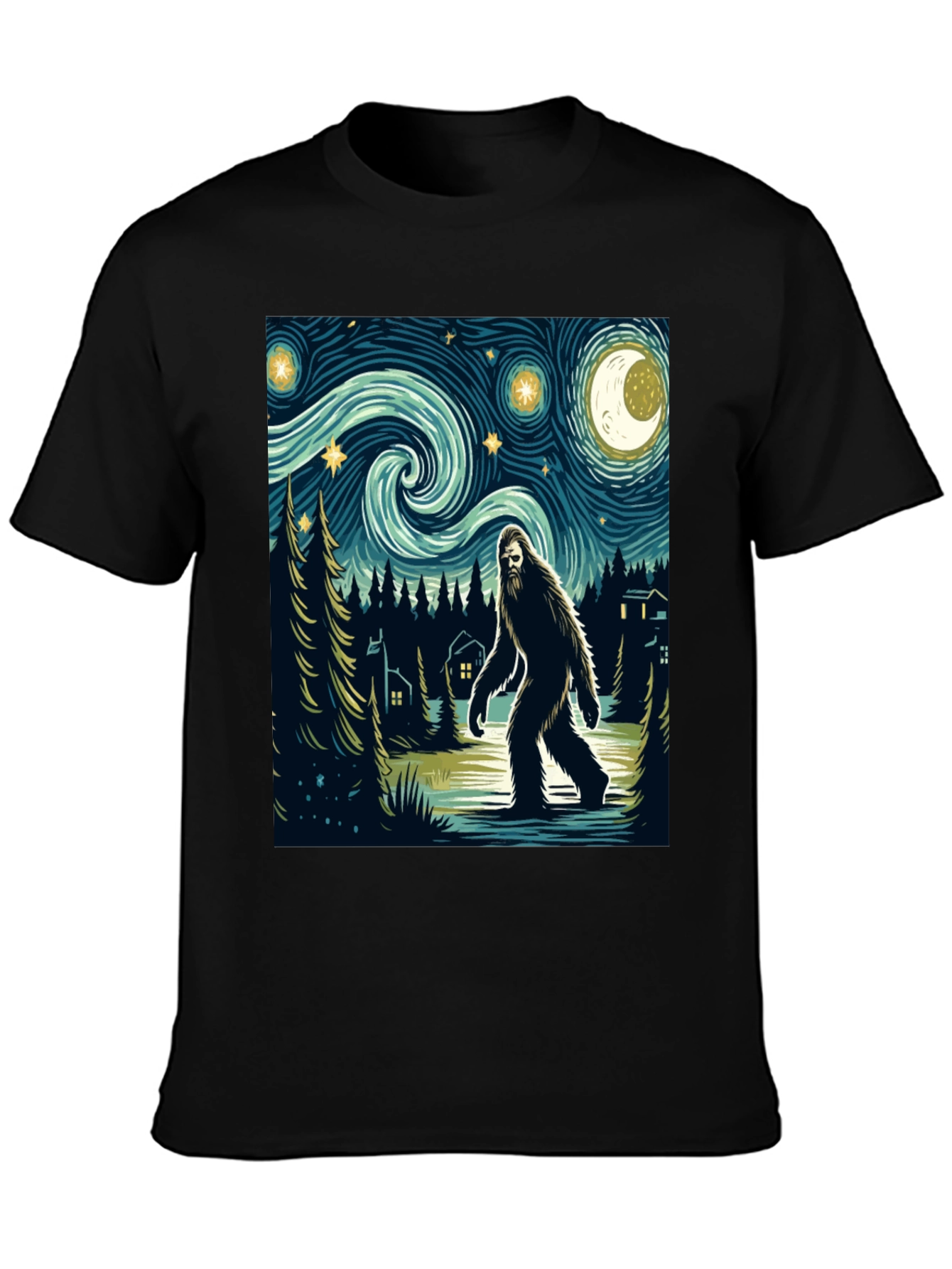 Sasquatch Starry Night T-Shirt