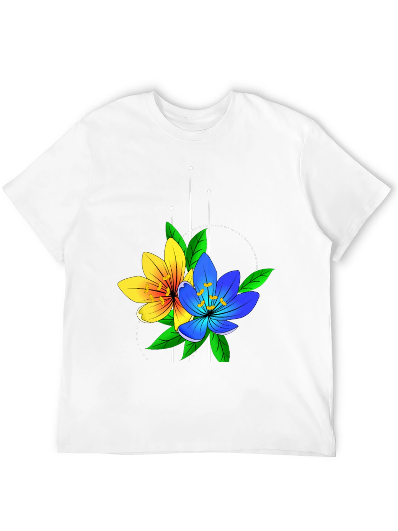 Floral Graphic Tee - Stylish Mens Black T-Shirt