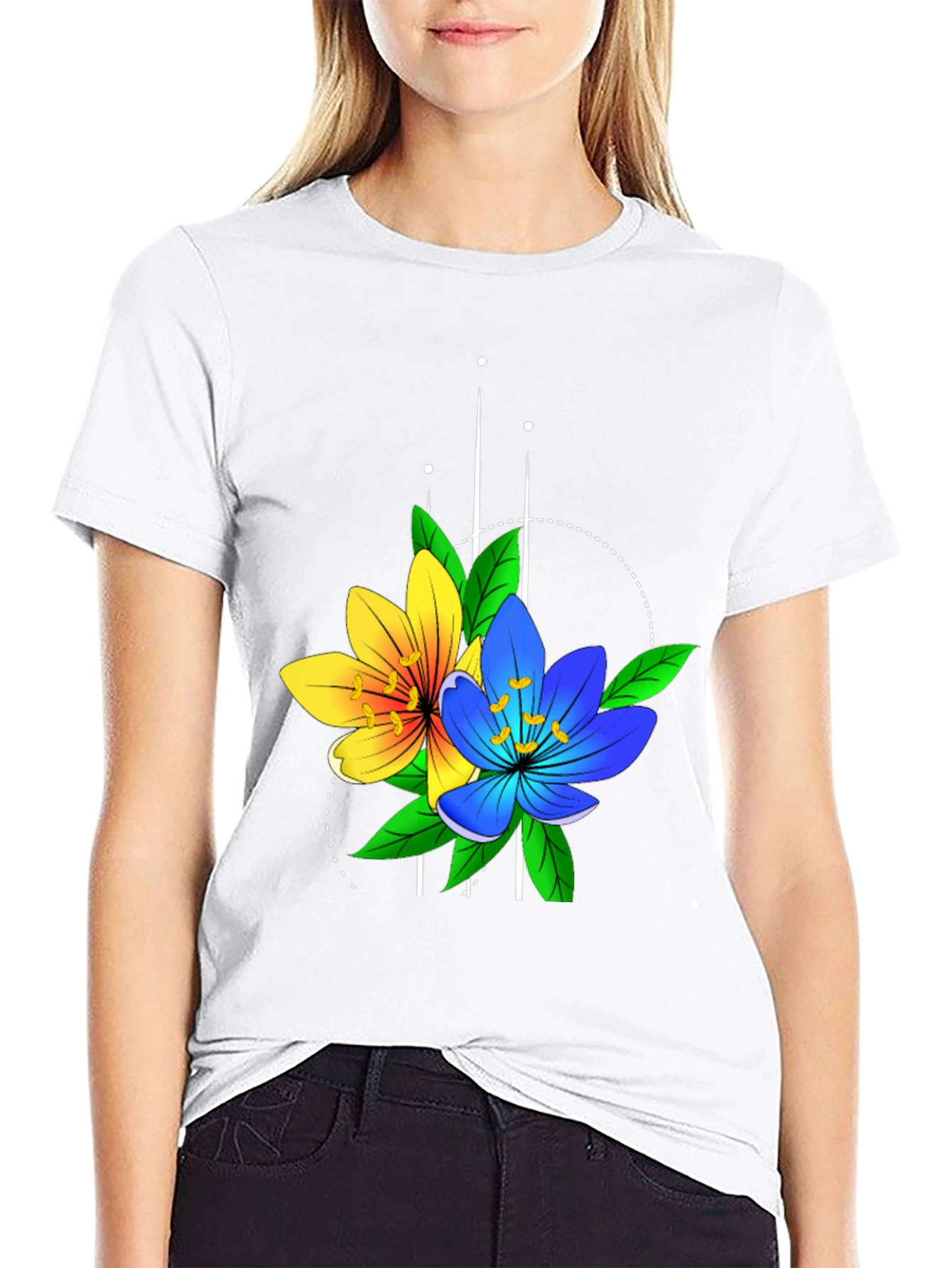 Floral Graphic Tee - Stylish Mens Black T-Shirt