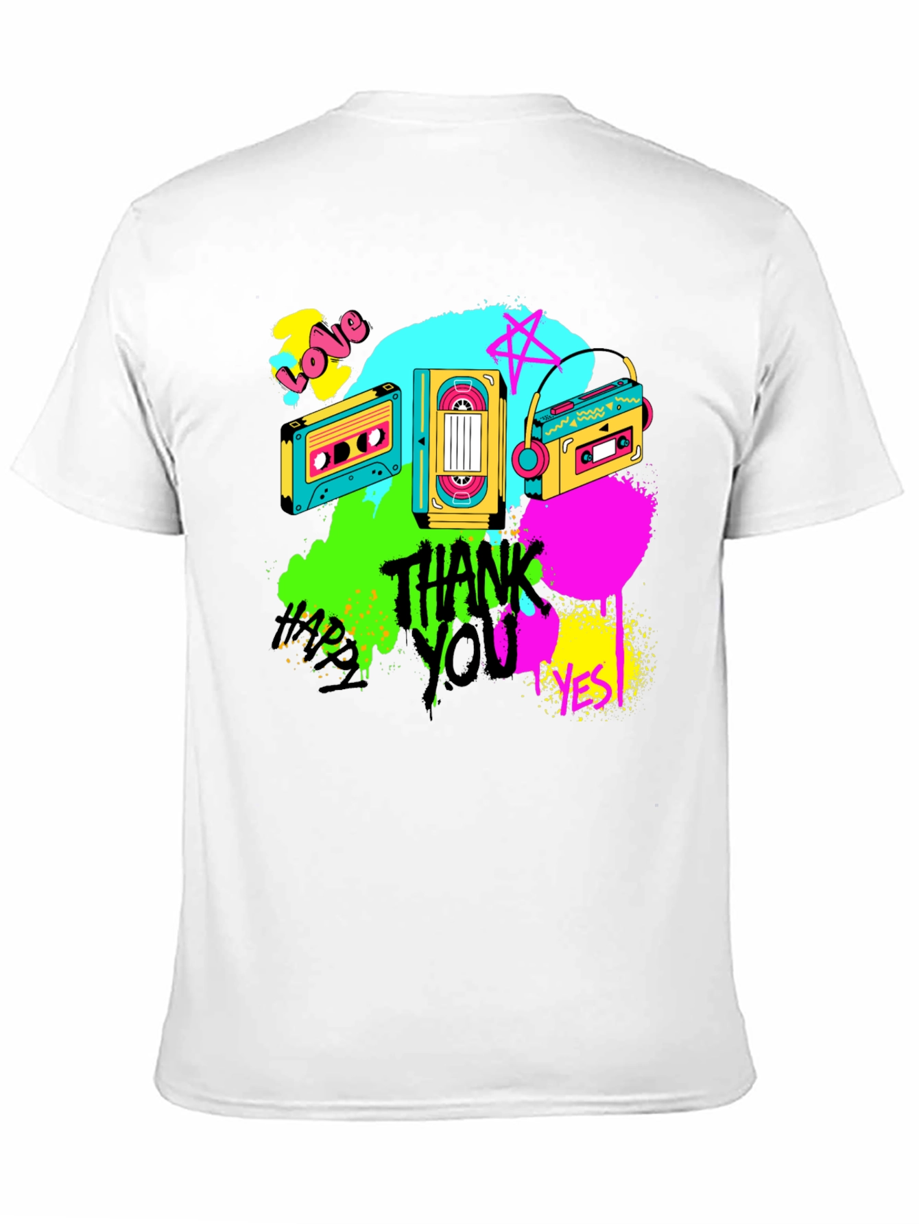 Retro Cassette Graphic T-Shirt - 80s Vibe