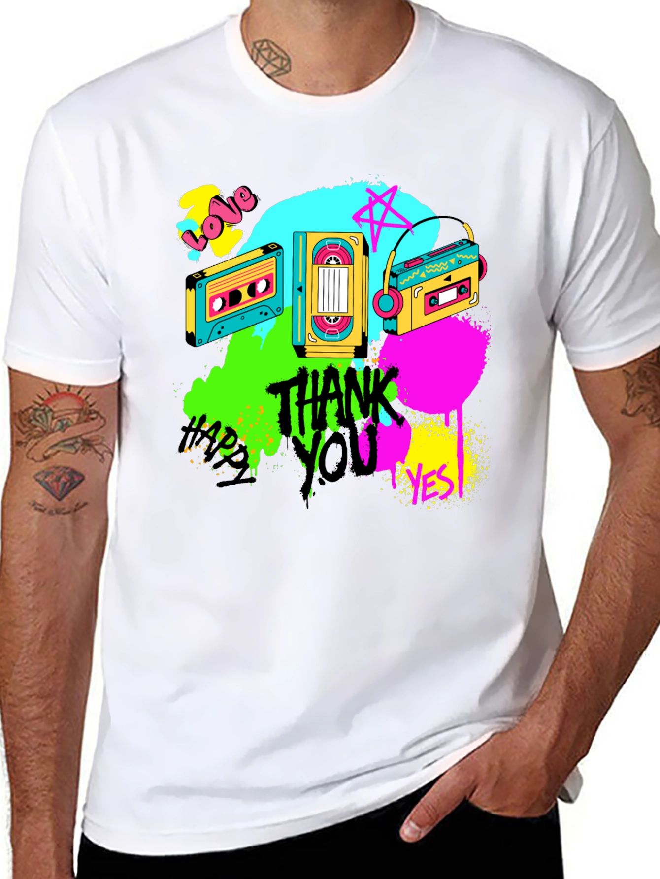Retro Cassette Graphic T-Shirt - 80s Vibe