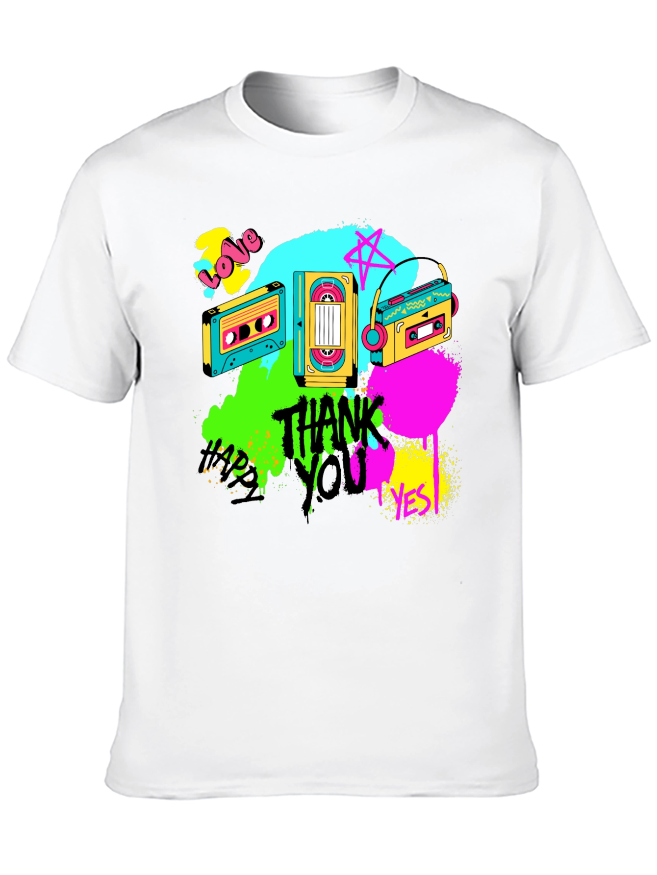 Retro Cassette Graphic T-Shirt - 80s Vibe