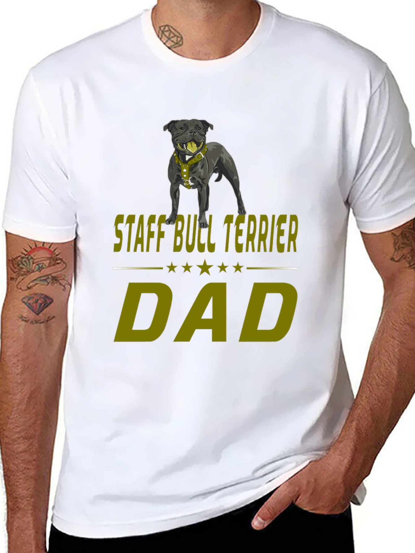 Staff Bull Terrier Dad T-Shirt