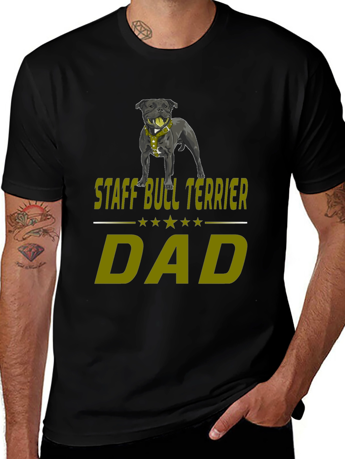 Staff Bull Terrier Dad T-Shirt