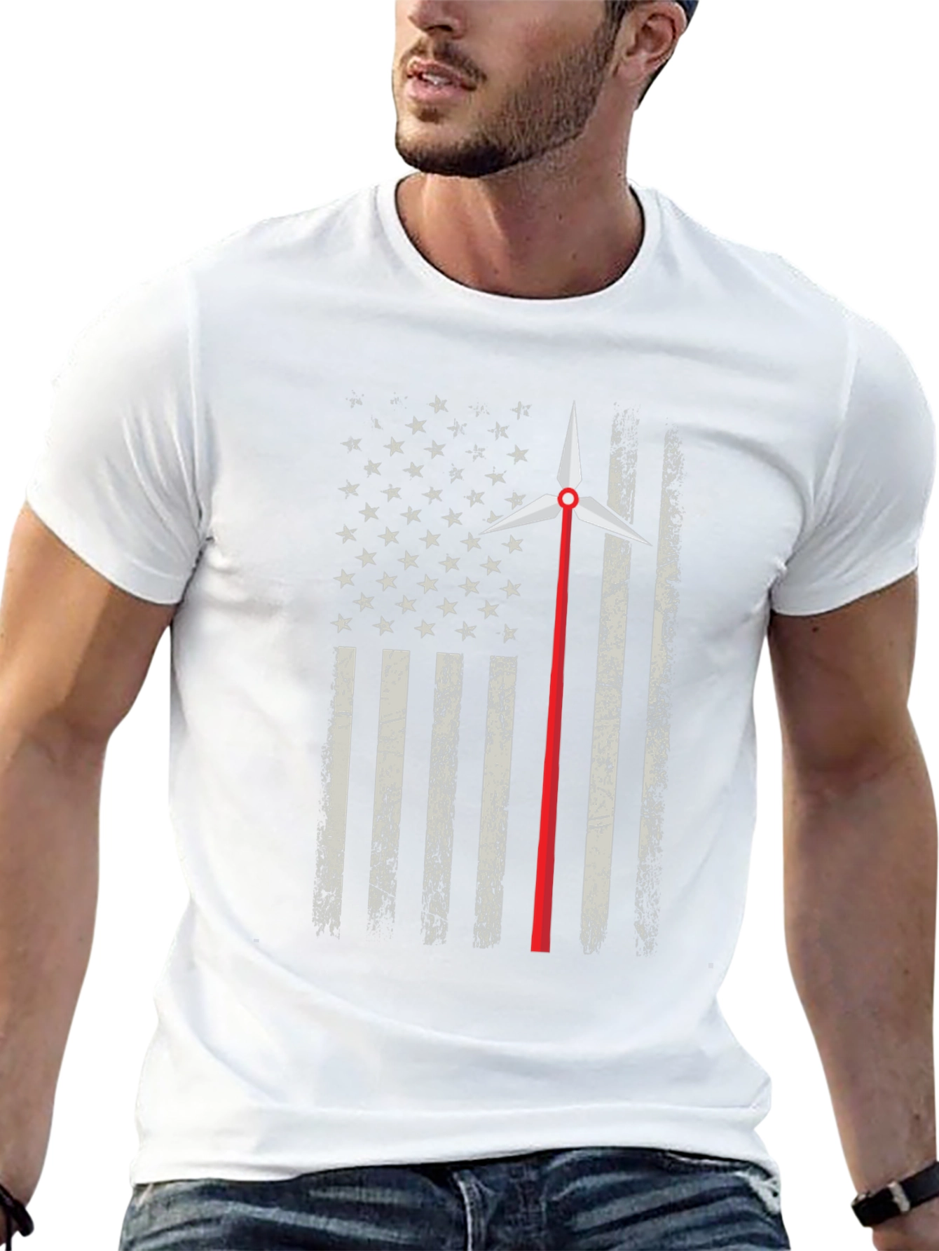 Patriotic Wind Turbine Flag T-Shirt