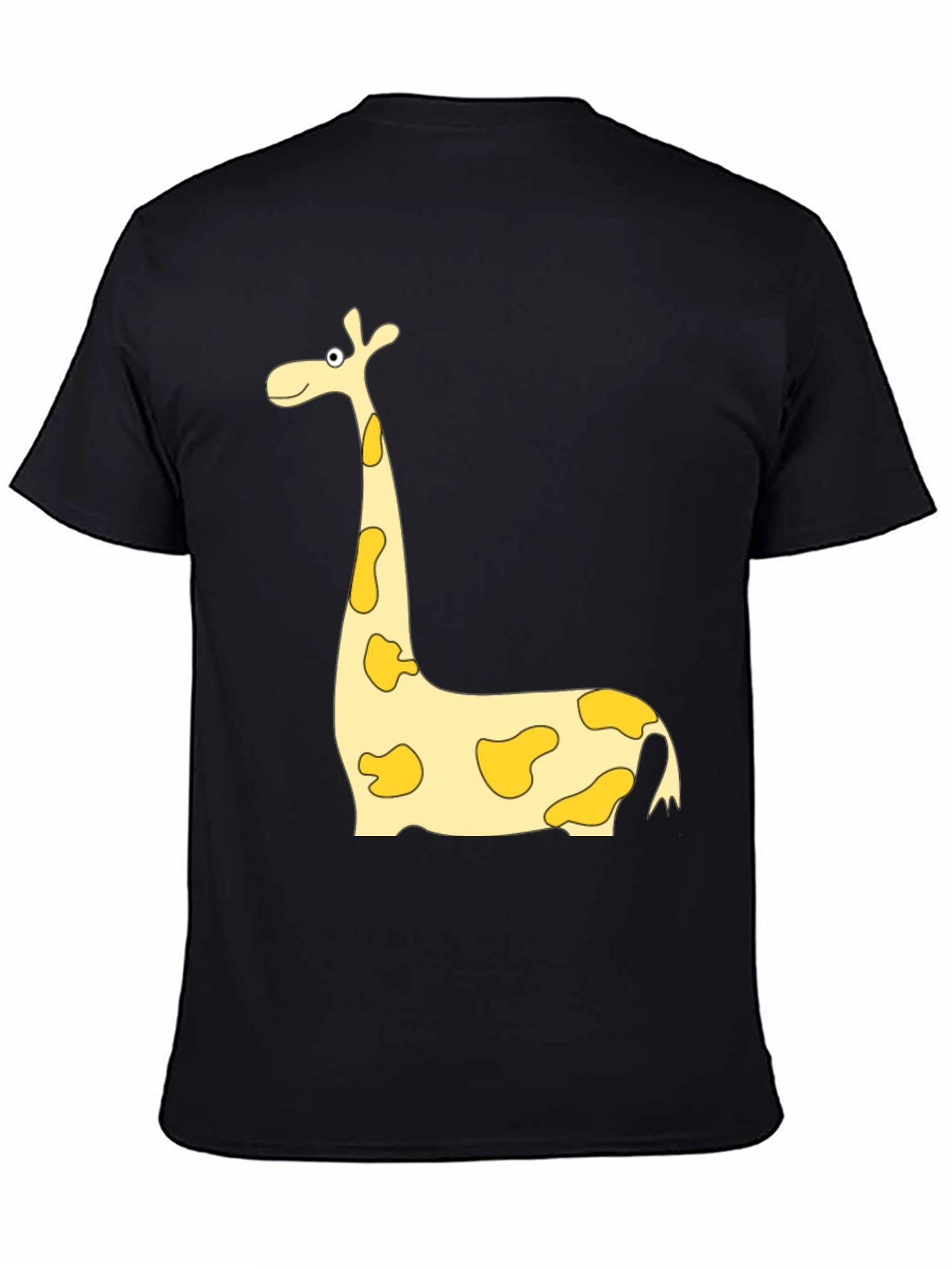 Funny Giraffe Graphic Print Black T-Shirt
