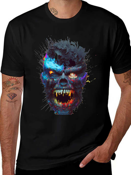 Zombie Graphic Print Tee - Mens Black T-Shirt