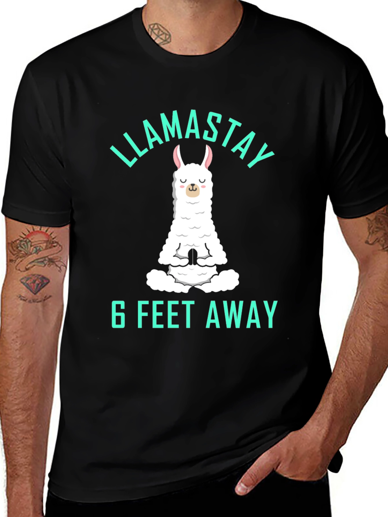 Llamastay 6 Feet Away Graphic Tee