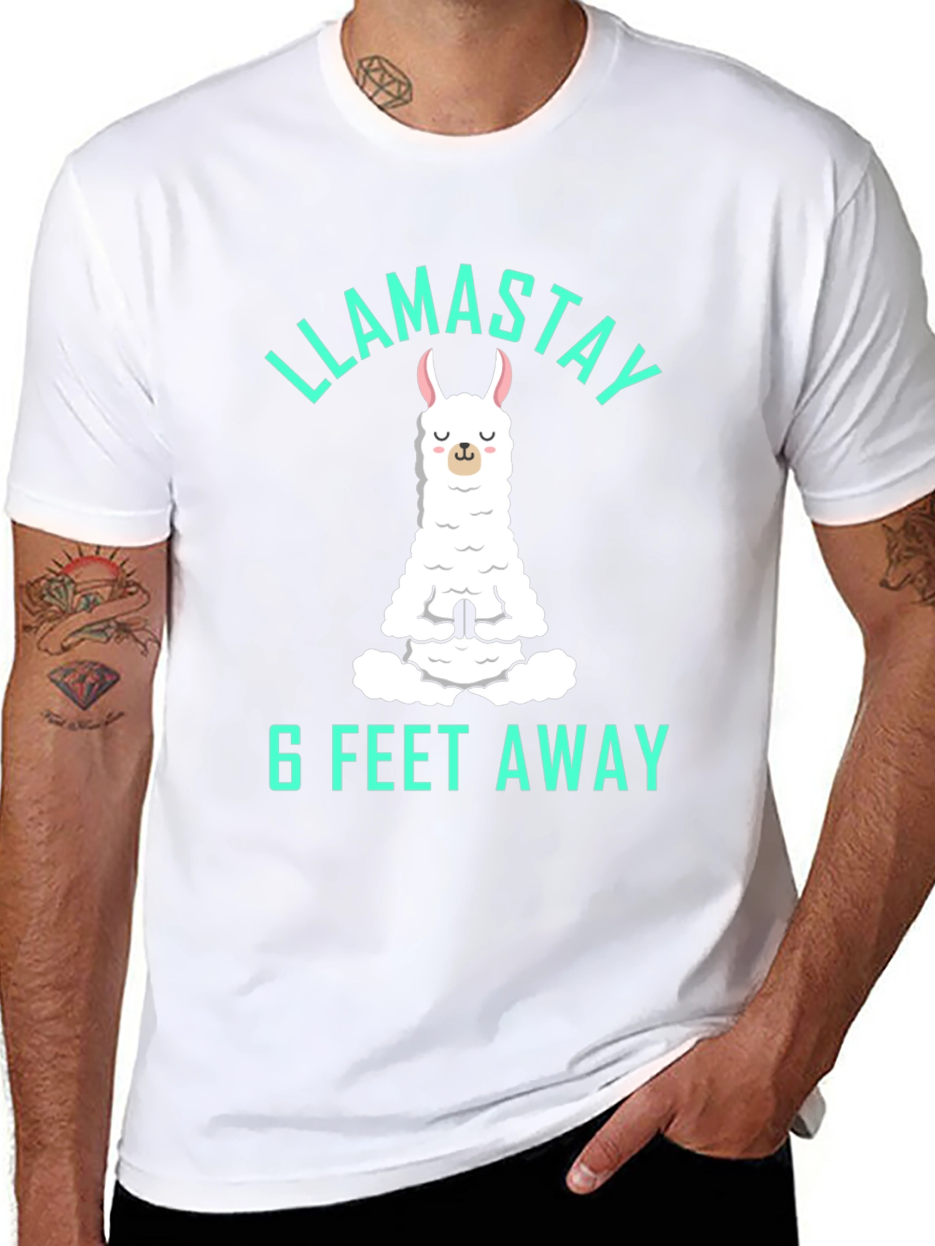 Llamastay 6 Feet Away Graphic Tee