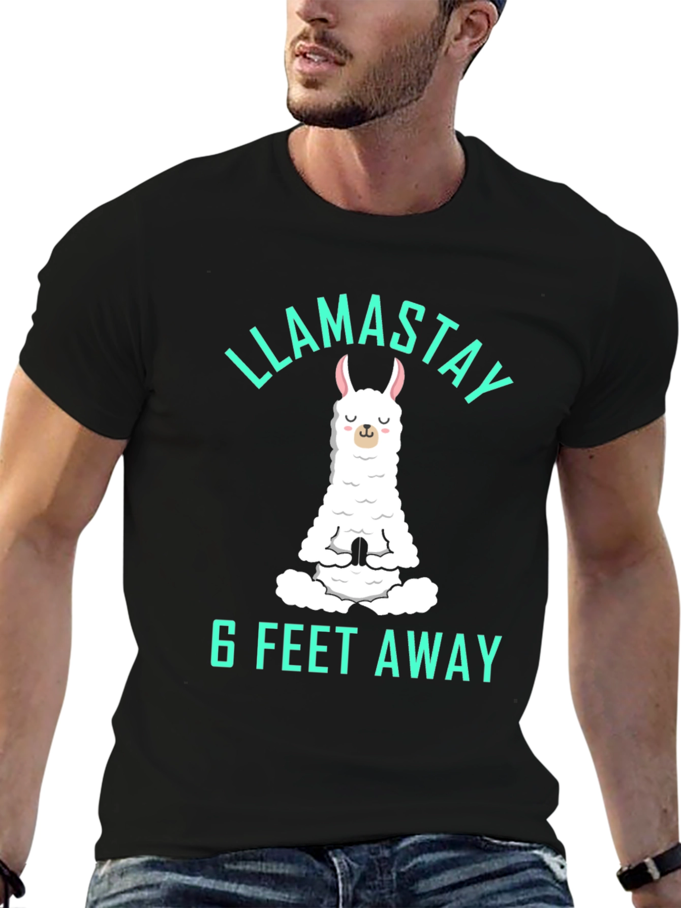 Llamastay 6 Feet Away Graphic Tee