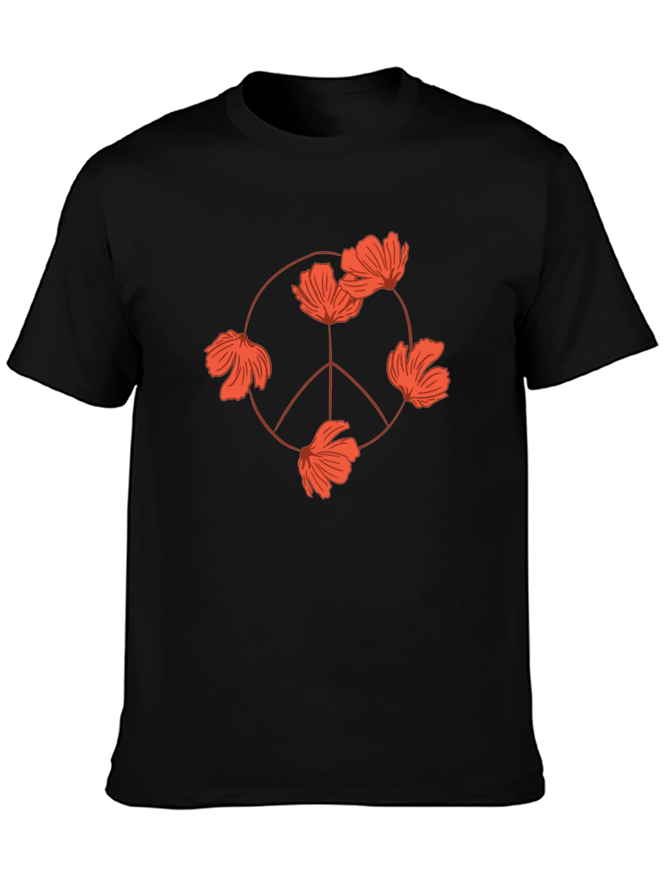 Floral Peace Sign T-Shirt - Modern Graphic Tee