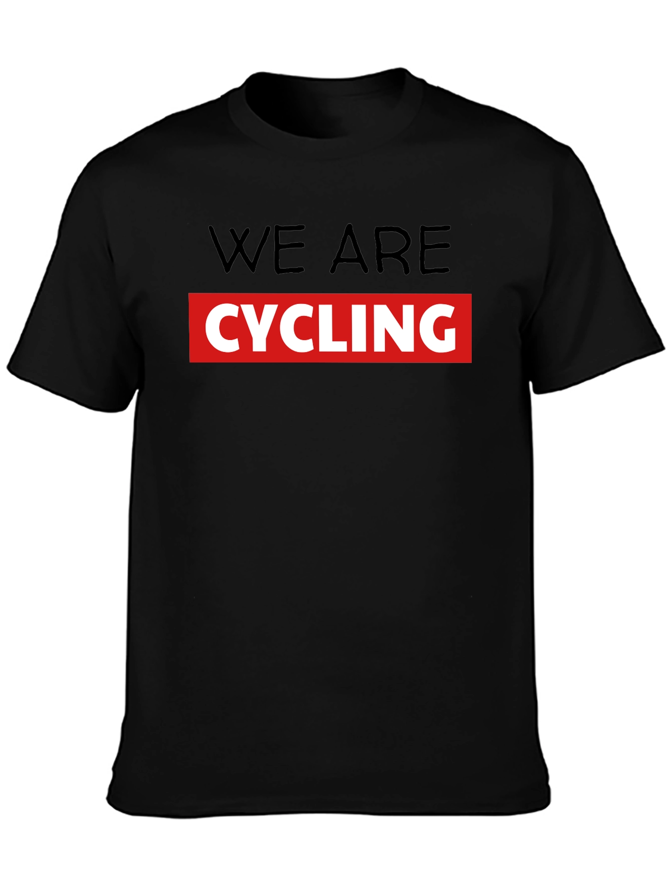 We Are Cycling T-Shirt - Black Crew Neck Tee