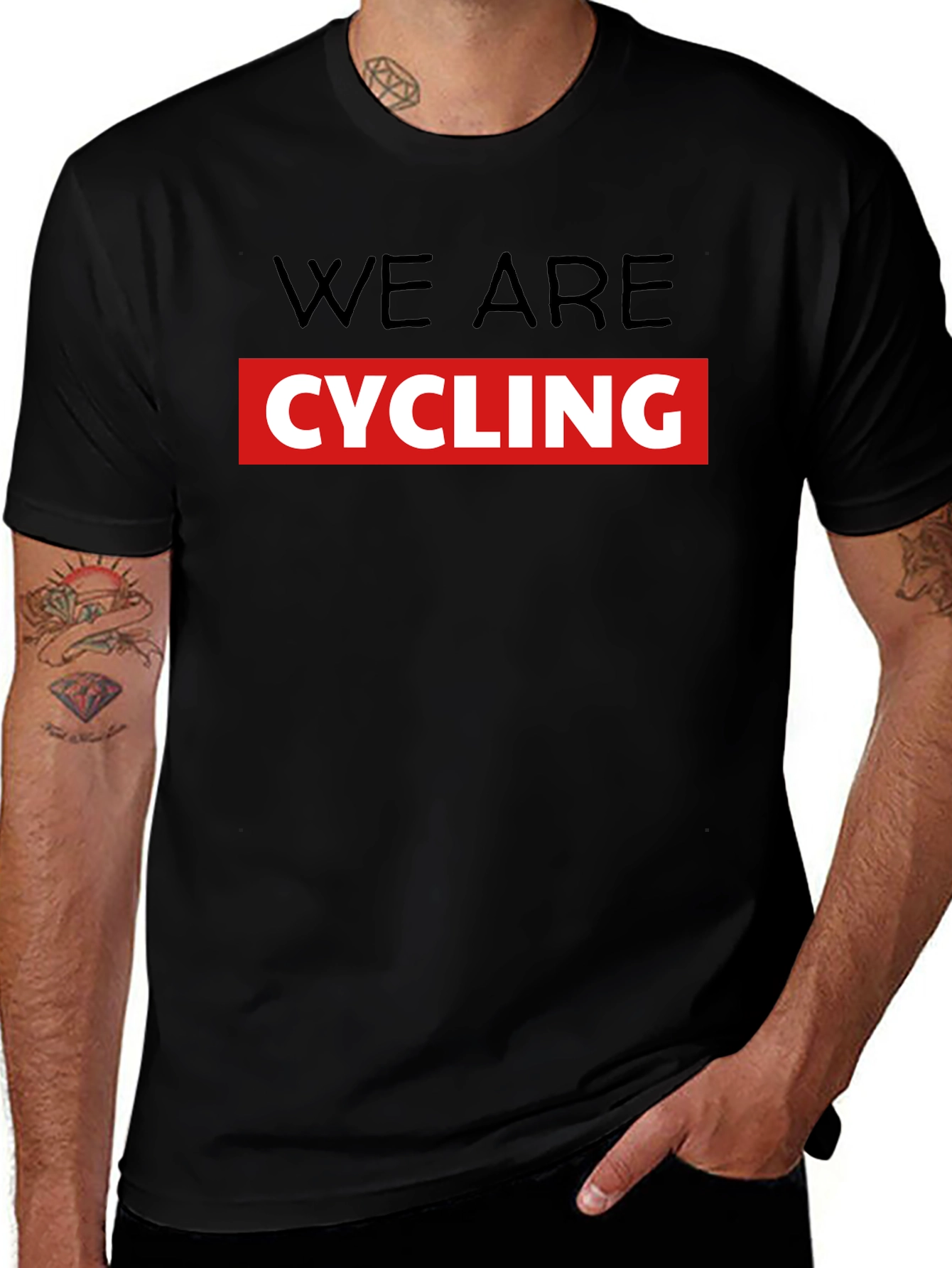 We Are Cycling T-Shirt - Black Crew Neck Tee
