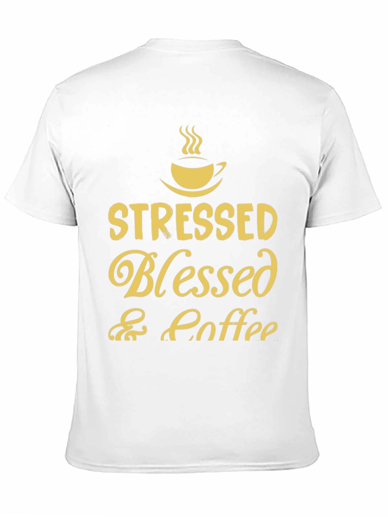 Stressed Blessed Coffee T-Shirt Black
