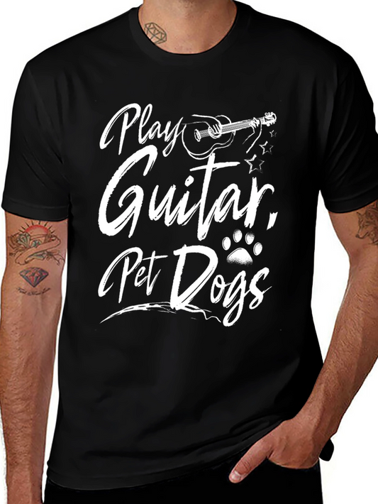 Play Guitar Pet Dogs Graphic T-Shirt